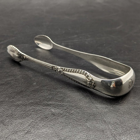 1864 British Antique Sterling Silver Sugar Tong Scotland